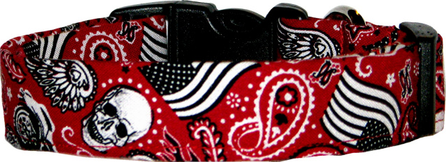 Americana Skulls Bandana Dog Collar